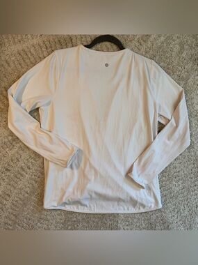 Lululemon white wrap top, size 12, in EUC (see notes)